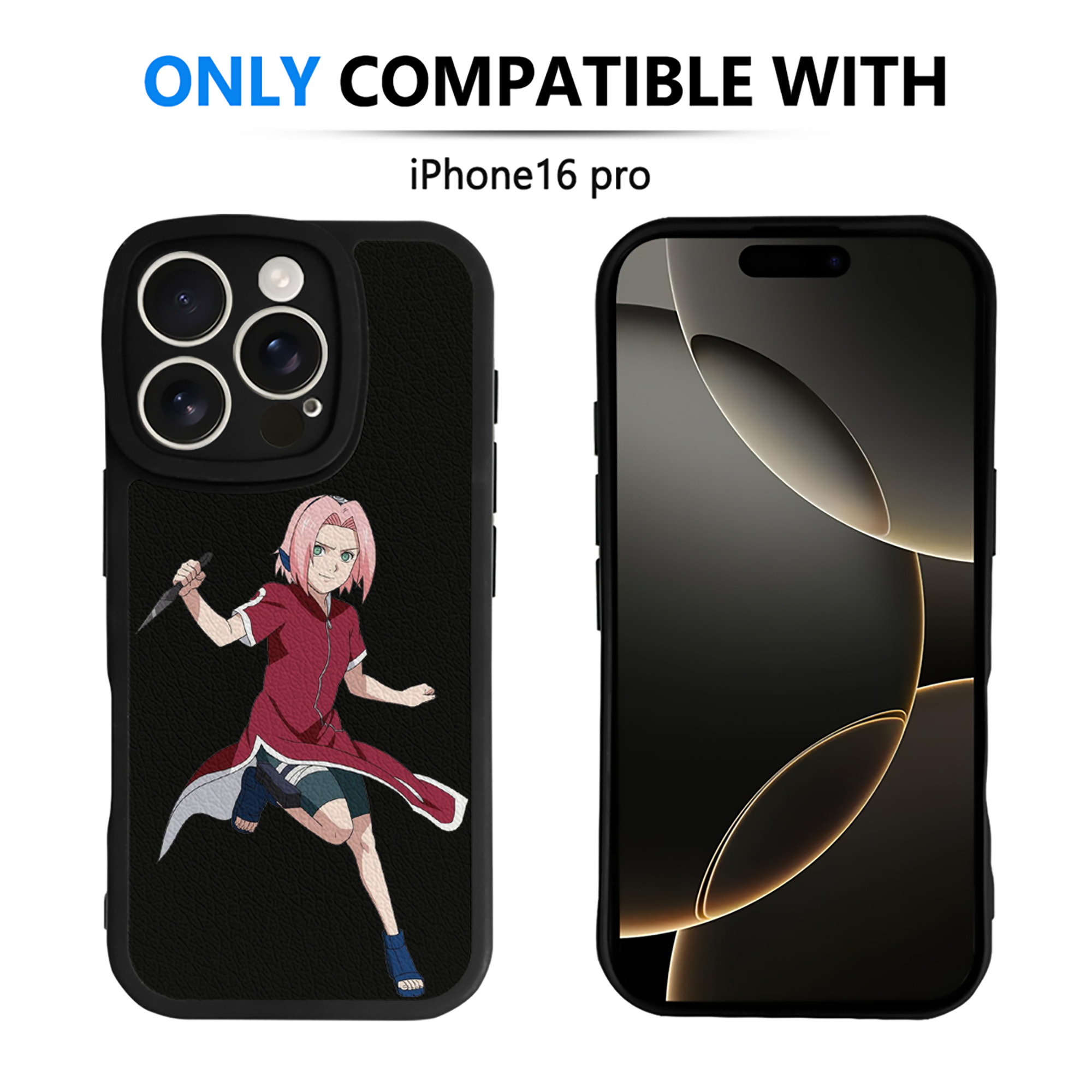 （画像用） NARUTO -ナルト- 春野サクラ Haruno Sakura 【iPhone 16シリーズ対応】シリコンスマホケース（レザー調） 材質：シリコン
